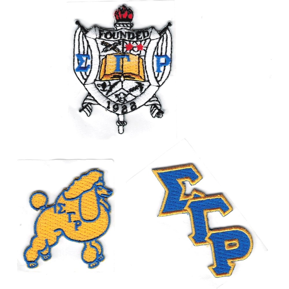 Sigma gamma rho 3pack a embroidered stickon applique patches blue