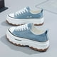 thumbnail image 3 of Zapatos De Lona Con Plataforma Para Mujer, Cómodos Zapatos Redondos Con Cordones Y Punta Cerrada, Zapatos Casuales De Color Sólido, 3 of 4