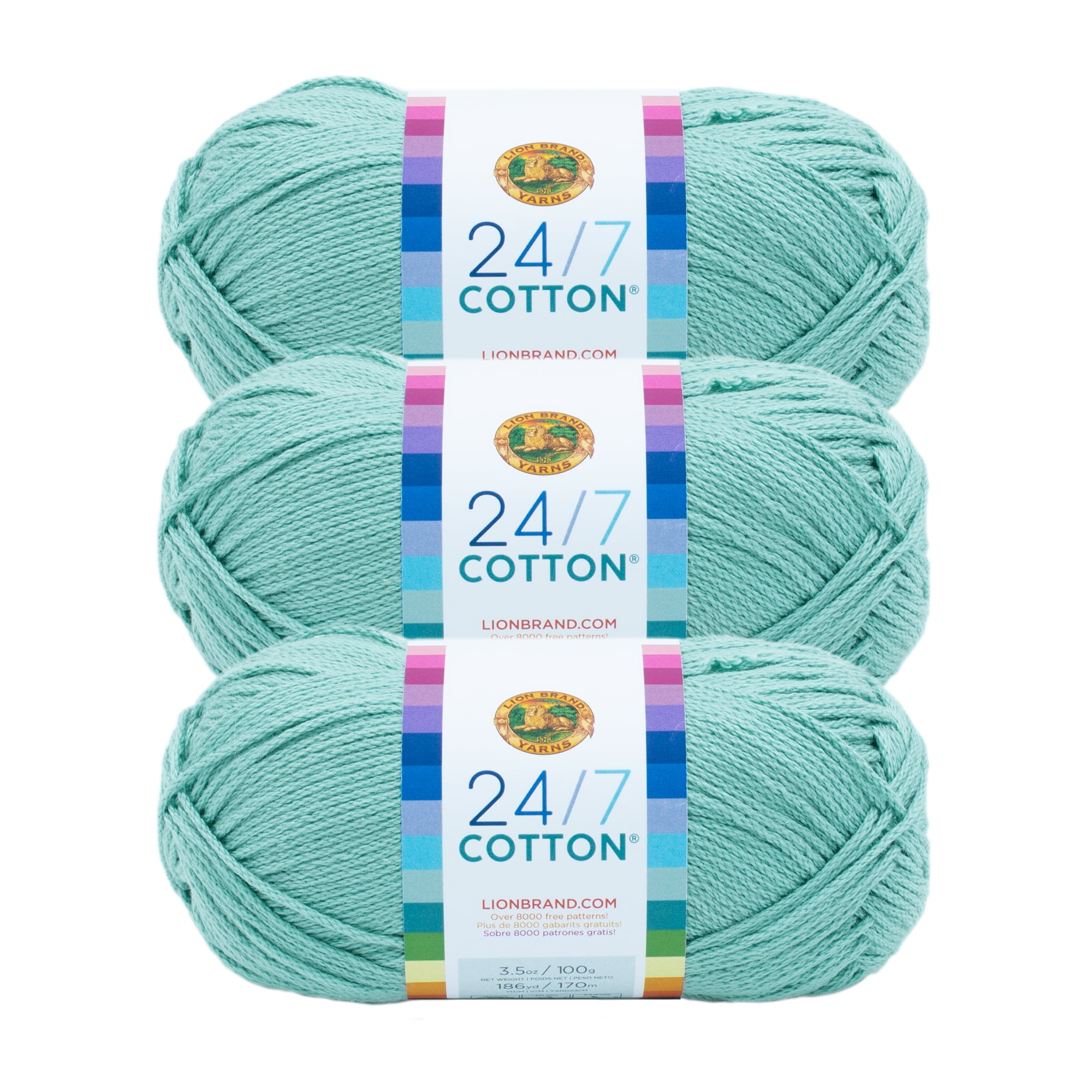 Lion Brand Yarn 24-7 Cotton Succulent Natural Fiber Medium Mercerized ...