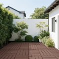 thumbnail image 3 of iRerts Plastic Interlocking Deck Tiles, 44 Pack Outdoor Flooring Tiles 12" x 12", All Weather Use, Patio Floor Decking Tiles for Porch Poolside Balcony Backyard, Brown, 3 of 8