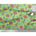 thumbnail image 3 of Soimoi Velvet Fabric Leaves,Periwinkle & Peony Floral Fabric Prints By Yard 58 Inch Wide, 3 of 3