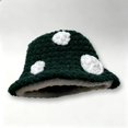 thumbnail image 4 of OOOUM Adult Mushroom Design Crochet Bucket Hat Handmade Knit Foldable Hat Soft Warm Outdoor Travel Sun Hat For Women Men Dark Green, 4 of 4