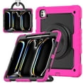 thumbnail image 2 of for iPad Pro 13 inch Case (M4 2024/M5 2025), 360 Rotating Shockproof Cover with Stand, Handle, Shoulder Strap, Rose, 2 of 7