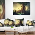 thumbnail image 4 of Designart Giant Tree with Woman - Abstract Throw Pillow - 12x20, 4 of 5