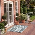 thumbnail image 4 of Safavieh Courtyard Bailey Chevron Indoor/Outdoor Area Rug, Blue/Beige, 4' x 4' Square, 4 of 12