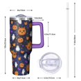 thumbnail image 2 of Halloween 40oz Pumpkin Gift Tumbler with Handle and Straw Lid – Travel Coffee Cup Insulated for Hot Cold, 2 of 5