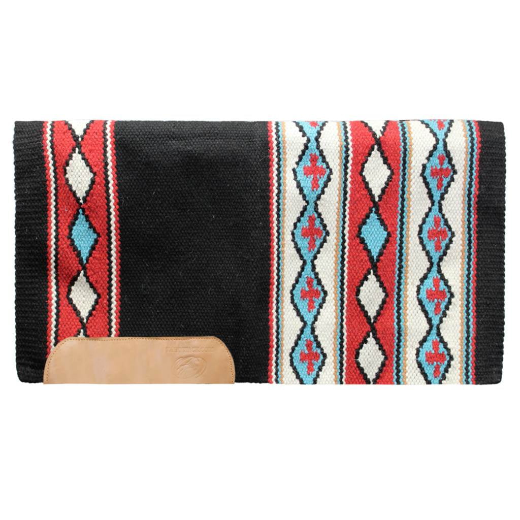 Couverture De Selle Western Show - Laine Néo-zélandaise 100% - Fait Main - 34x42 Pouces - Sahani Int
