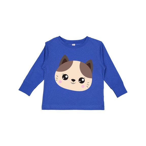 Inktastic Cute Cat, Little Cat, Kitten, Kitty, Cute Animal Boys or Girls Long Sleeve Toddler T-Shirt
