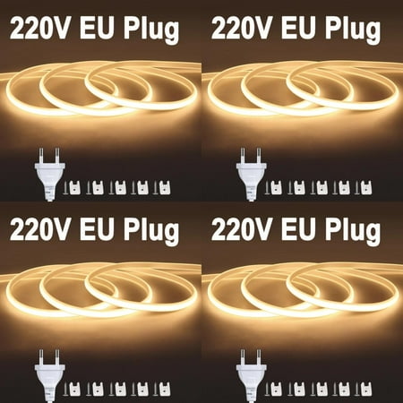 

DUFDIEJ 110V 220V COB LED Strip Lights CRI RA90 288LEDs/m Flexible Outdoor Lamp Waterproof LED Tape EU Plug Kitchen Room Decoration