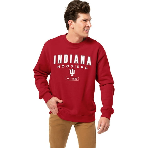 Men's League Collegiate Wear Crimson Indiana Hoosiers Essentials 2.0 Fleece Pullover Sweatshirt