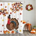 thumbnail image 2 of Thanksgiving Turkey Shower Curtains for Bathroom, Fall Pumpkin Maple Leaf Waterproof Fabric Shower Curtain for Bathroom Bathtub Decoration, Machine Washable, 72"x84", 2 of 9
