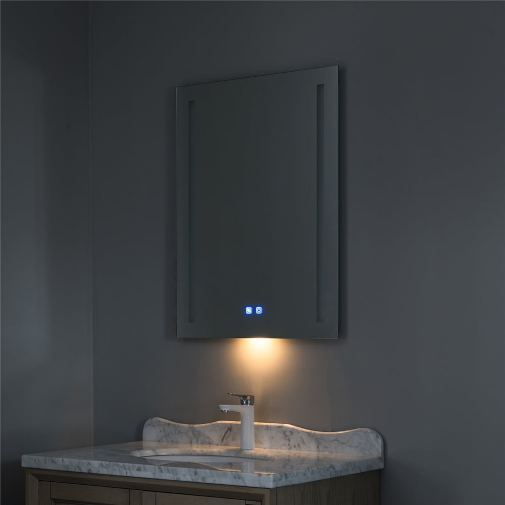 Dimmable 24 x 32 inch XZHYMJ LED Bathroom Mirror Super Slim,90 CRI Touch Button Anti Fog Wall Mounted Waterproof IP44 Night Light