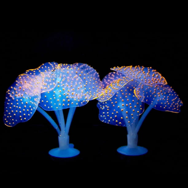 Diseño de moda Acuario Pecera Paisaje Silicona Simulación Coral Naranja Accesorios de silicona para acuario
