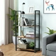 thumbnail image 6 of Spaco 4-Tier Rustic Bookshelf Industrial Bookcase Diaplay Shelf Storage Rack-Brown, Tall Bookshelf, Shelves for Living Room, Home Office, Bedroom, Balcony, 6 of 12