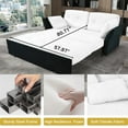 thumbnail image 3 of 3-in-1 Convertible Sleeper Sofa Bed,Convertible Pull Out Sofa Bed with Side Storage,Multi-Functional chenille Loveseat Sofa for Living Room,Bedroom,Apartment,White, 3 of 7