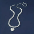 thumbnail image 5 of K-KED Luxury Glitter Rhinestone Heart Rhombus Chain Pendant Necklace Silvery Trendy-default, 5 of 6