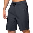 thumbnail image 2 of BRGZLK Men's Shorts Swim Trunks Quick Dry Board with Zipper Pockets Solid Color Beach Shorts Elastic Waist Straight Tube Outdoor Workwear Five Quarter Pants, 2 of 6