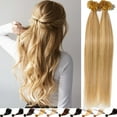 thumbnail image 2 of SEGO U Tip Hair Extensions Pre Bonded Fusion Hairpieces 100% Remy Human Hair U-tip Nail Tipped Keratin Glue Stick Microlink Blonde Hair Extension for Women 200 Strands, 2 of 8