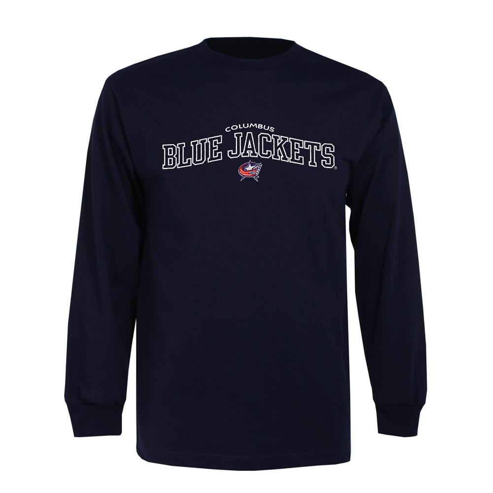 Men's Bold Logo Columbus Blue Jackets Long Sleeve Tee by Antigua