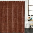 thumbnail image 2 of Dark Brown Shower Curtain, Waterproof Shower Curtains for Bathroom, Vintage Country Monochrome Chocolate Color Washable Fabric Bathtub Curtain Set Bath Decor with 12 Hooks Stall 36"x72", 2 of 8