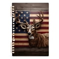 thumbnail image 2 of American Flag Deer Ring Binder Notebook Journey Note Diary College Ruled Spiral Notebook Study Loose Leaf Paper A5 60 Pages, 2 of 8