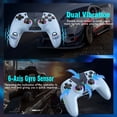 thumbnail image 3 of Wireless Controller with LED Light, Gaming Controller for PS5/Slim/Pro & PC with Motion Control, Hall-Effect Trigger, Hall-Effect Joystick, 1000mAh Battery, Marco Function(Blue), 3 of 7