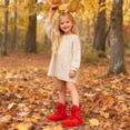 thumbnail image 5 of Huowey Children Shoes Heel Ankle Boots Comfortable Soft Sole Casual Anti-Slip Boots Lace Up Classic Footwear,Red,4.5-5T, 5 of 6