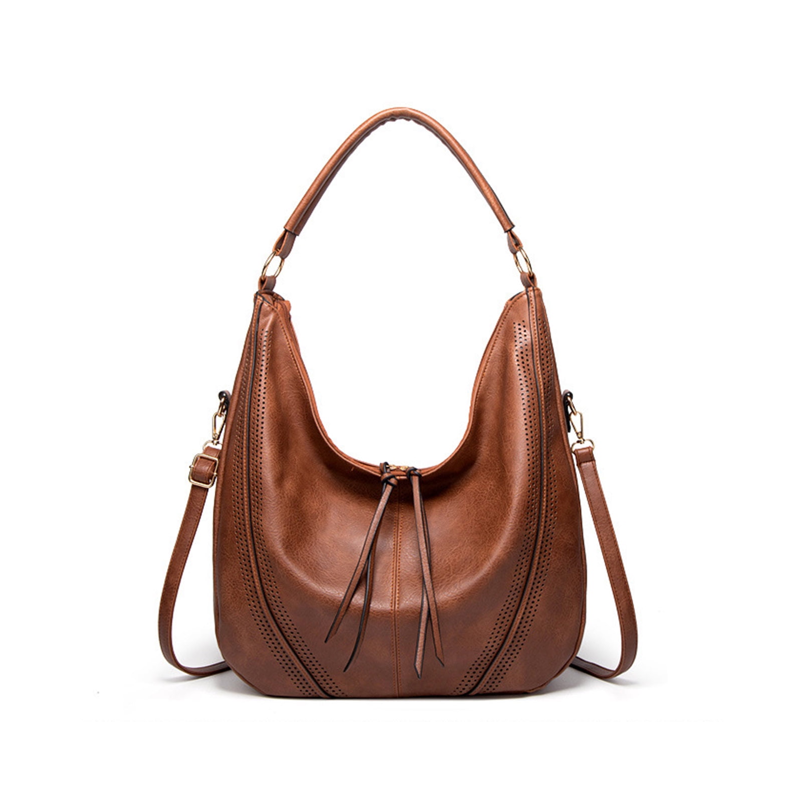 Sweetovo Hobo Bag For Women - Vintage Vegan Leather Shoulder Purse, Rivet Detail, Spacious Underarm Handbag