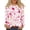 Pink, variant on Womens 2026 Summer Tops Long Sleeve Floral Print Y2K Tees Crew Neck Lightweight Casual Going Out T Shirts