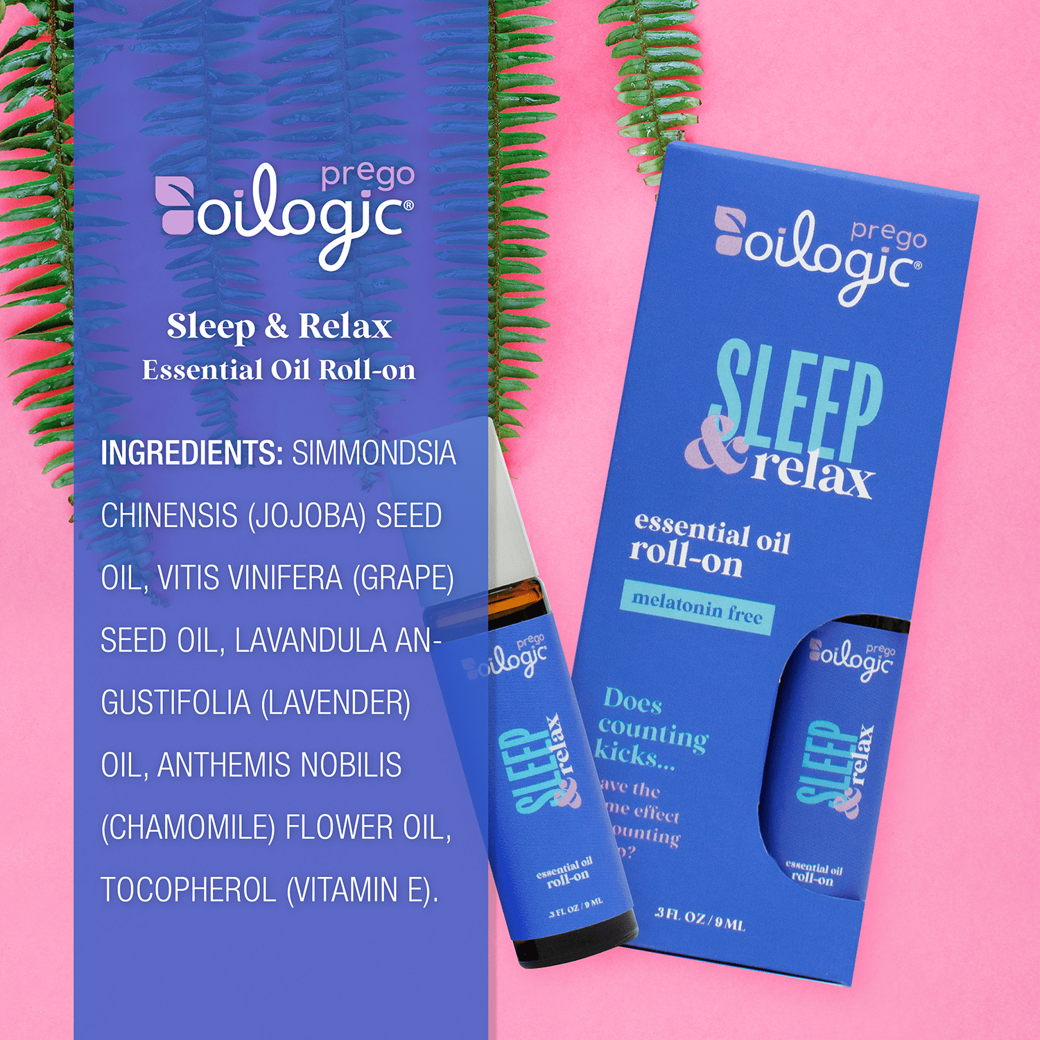 (4 pack) Oilogic Prego Sleep Essential Oil Roll-on, Supports Healthy Sleep, 1 Count