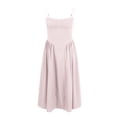 thumbnail image 3 of SnnmBlm Sleeveless Corset Dress for Women 2024 Elegant Spaghetti Strap Midi Dress Flowy Pleated Hem Low Cut Prom Dresses Pink S, 3 of 4