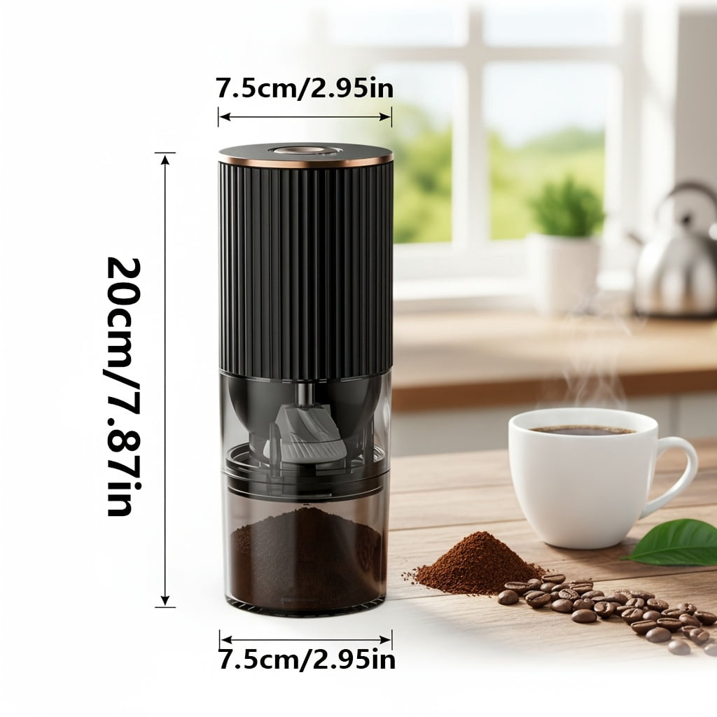 Electric Coffee Grinder USB Rechargeable, Portable Cordless Coffee Bean Grinder with Ceramic Burr, Adjustable Grind Settings for Home Kitchen