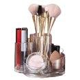 thumbnail image 1 of Organizador de maquillaje de acrílico transparente elegante, contenedor de almacenamiento de escritorio multifuncional con rotación de 360 grados para cosméticos, suministros de oficina, diseño, 1 of 6