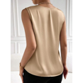 thumbnail image 6 of CHUMUD Womens Satin Tank Tops V Neck Pleated Sleeveless Business Casual Outfit Summer Dressy Work Blouse, 6 of 7