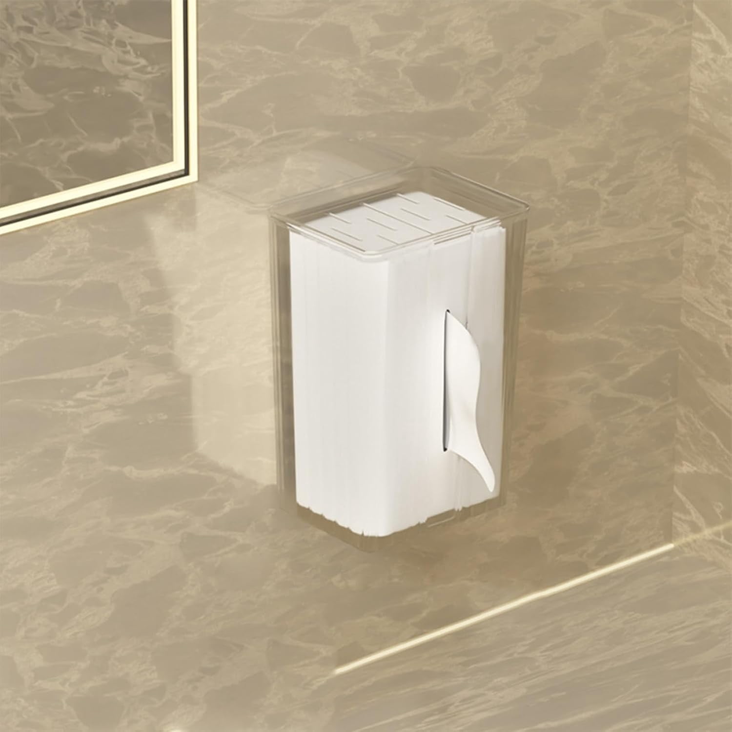 ABPETE Dryer Sheet Holder, Dryer Sheet Container Wall Mount Transparent Dryer Sheet Box Acrylic Dryer Sheet Dispenser Dryer Sheet Dispenser for Laundry Room(Clear)