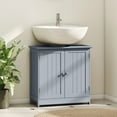 thumbnail image 2 of HOMCOM Armoire de Salle de Bain sous Lavabo, Meuble-Lavabo sur Piédestal avec 2 Portes, Tablette, 2 of 10