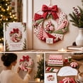 thumbnail image 5 of Christmas Wreath DIY Kit for Front Door, Fabric Patchwork Christmas Wreath Craft Set, Artificial Greenery Wreath with Hanger, Porch Window Wall Ornament, Indoor Outdoor Christmas Holiday Decor, 5 of 8