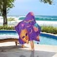 thumbnail image 6 of Purple Mardi Gras Mask Hooded Beach Towel Kids Bath Towels Quick Dry for Pool Swiming 50" x 23.5" Microfiber Soft Bathrobe, 6 of 7