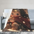 thumbnail image 2 of Manta de Mujer Maravilla, acogedora y cálida manta de franela para sala de estar, dormitorio, cama, sofá, coche, mantas de vellón para todas las estaciones, regalos para niños, adolescentes y, 2 of 8