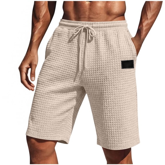 Timoontee Men's Cargo Shorts Mid Thigh Fit Adjustable Waist Multiple Storage Pockets Soft Comfortable Feel Great Yellow S