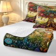 thumbnail image 4 of Homewish Colorful Nature Tree Twin Quilt Set,Romantic Butterflies Floral Twin Coverlet Set,Yellow Green,Black Reversible,2pcs, 4 of 7