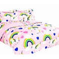 thumbnail image 2 of Bed in a Bag Full Size 8-Piece Unicorn Multicolor Rainbow Comforter with Plushie Toy Friend Bedroom Decor, 2 of 7