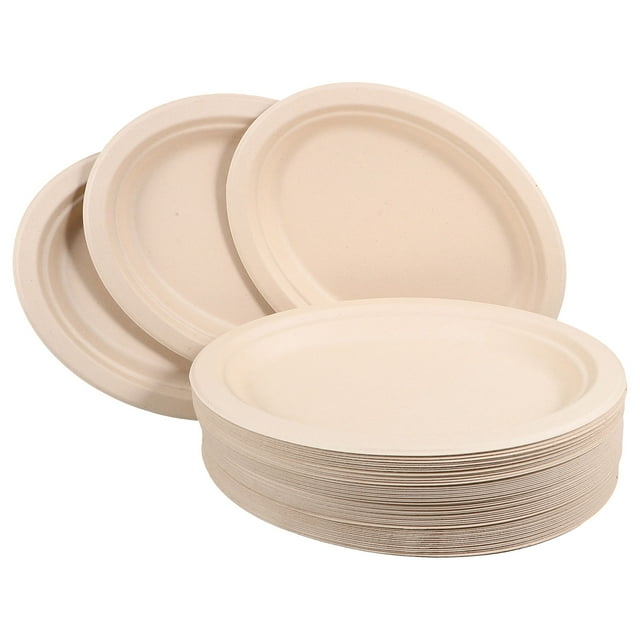 Shisuyan 50 Pcs Assiette en Papier Assiette Jetable Assiette de Dîner Ovale Assiette de Festival Assiette de Fruits