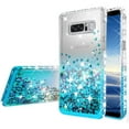 thumbnail image 3 of Compatible for Samsung Galaxy Note 8 Case, with [Temper Glass Screen Protector] SOGA Diamond Glitter Liquid Quicksand Cover Cute Girl Women Phone Case [Clear/Teal], 3 of 6