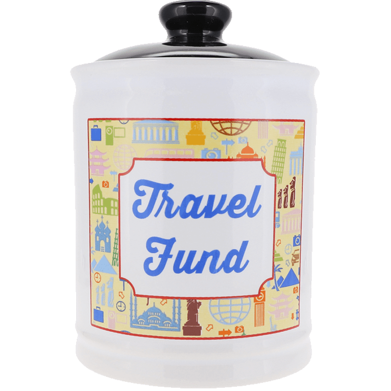 Dream Holiday Fund Large 17.5cm Savings Tin Money Box Jar Holds upto £1000 