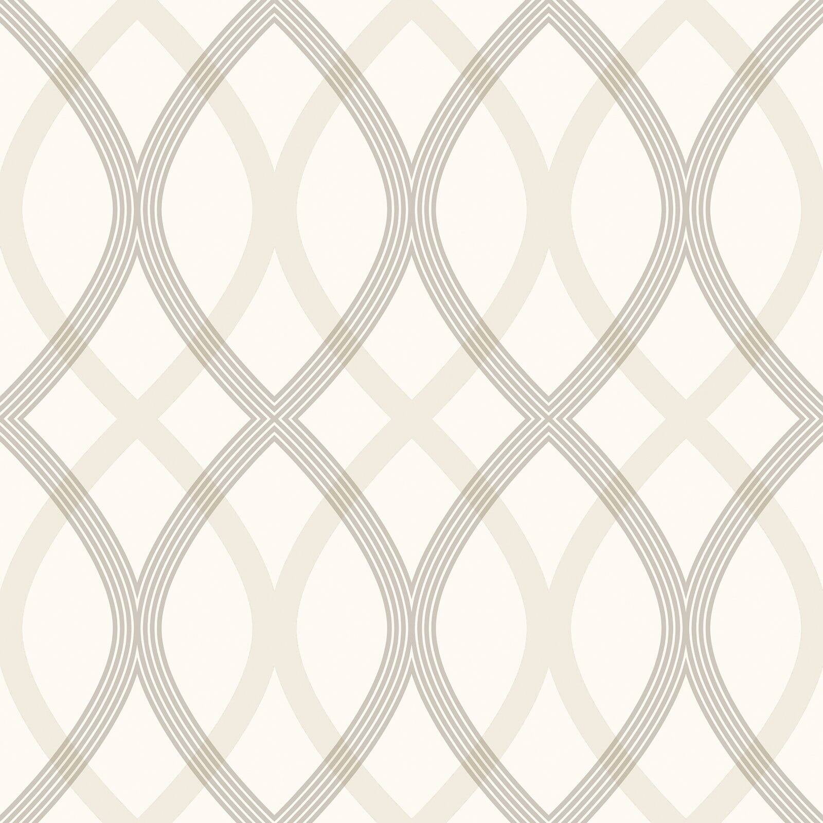 Beacon House Contour Grey Geometric Lattice Wallpaper