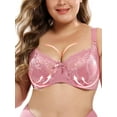 thumbnail image 4 of Women's Full Coverage Padded Bra Floral Lace Underwire Bra Soft Cup, 4 of 5
