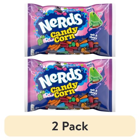 (2 pack) Nerds Halloween Candy Corn, Rainbow-Shelled Nerds-Flavored Mellowcreme, 8 Ounces, Laydown Bag