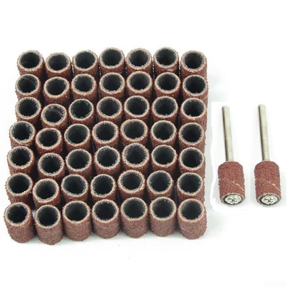 100pcs 1/4inch 80 Grit Sanding Circle Drum Sleeves Sander with 2pcs Mandrels Set