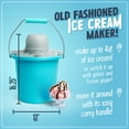 thumbnail image 3 of Nostalgia 4-Quart Ice Cream Machine, Vintage Electric Ice Cream Maker with Easy-Carry Handle, Blue, 3 of 7